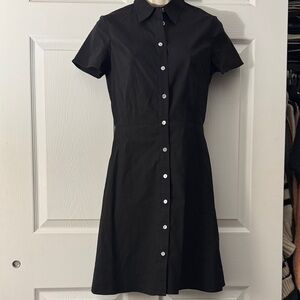 Theory Classic Black Button-Up Dress
